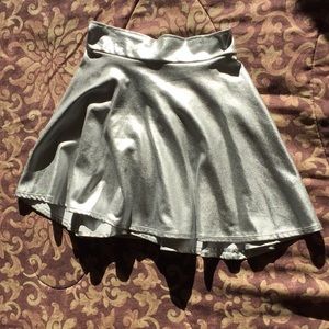 Luminous silver A-line skirt NWOT